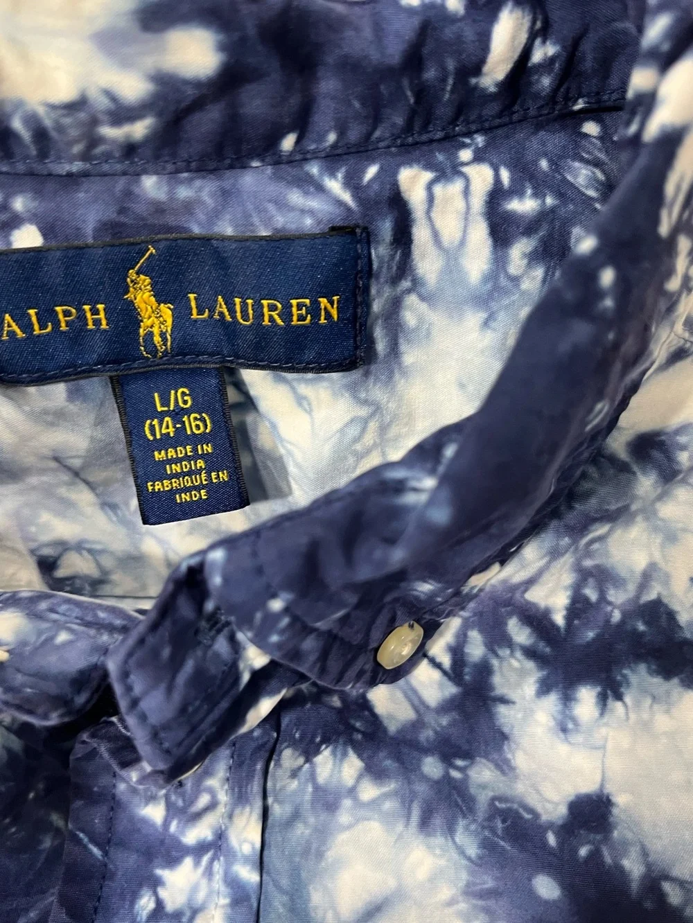 RALPH LAUREN BOYS TIE DYE BUTTON SHIRT